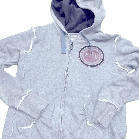 Nike FSU grey zippered hooded jacket size small organic cotton - Picture 1 of 8